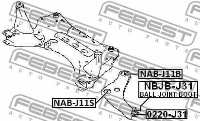Mounting, control/trailing arm NAB-J11B - image 2