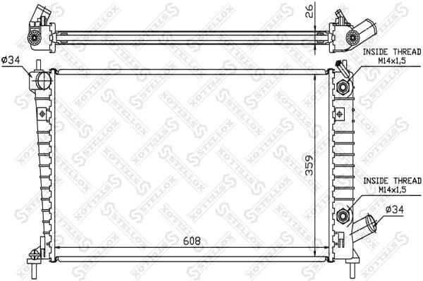 Radiator, engine cooling 10-26663-SX