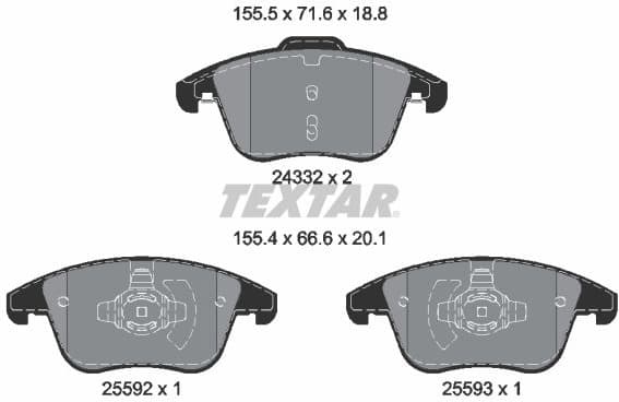 Brake Pad Set, disc brake Q+ 2433205