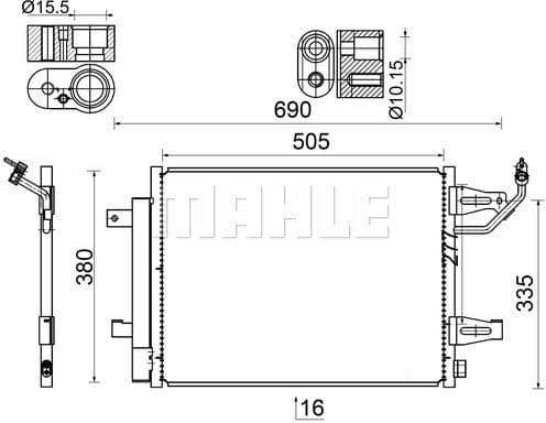 Condenser, air conditioning BEHR AC 509 000S