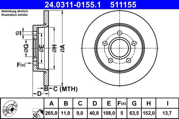 Brake Disc PowerDisc 24.0311-0155.1