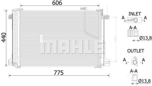 Condenser, air conditioning BEHR AC 786 000S