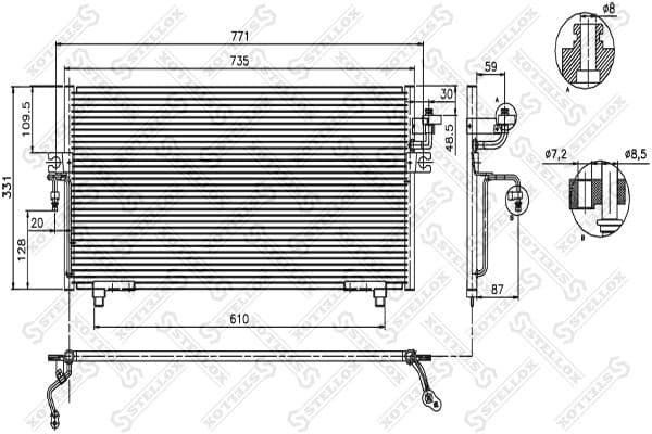 Condenser, air conditioning 10-45018-SX