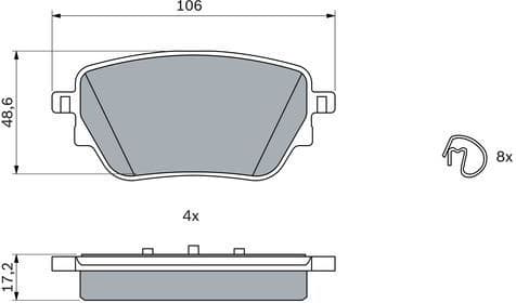 Brake Pad Set, disc brake 0 986 424 889
