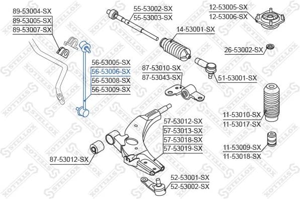 Link/Coupling Rod, stabiliser bar 56-53006-SX