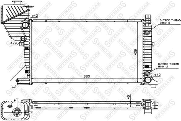 Radiator, engine cooling 10-25403-SX