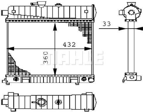 Radiator, engine cooling BEHR CR 2207 000S