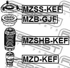 Rolling Bearing, suspension strut support mount MZB-GJF - image 2