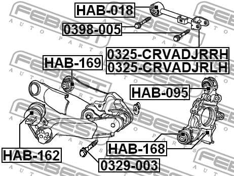 Control/Trailing Arm, wheel suspension 0325-CRVADJRRH - image 2