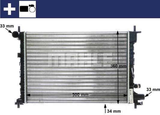 Radiator, engine cooling BEHR CR 381 000S