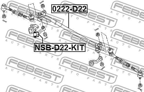 Bush, steering arm NSB-D22-KIT