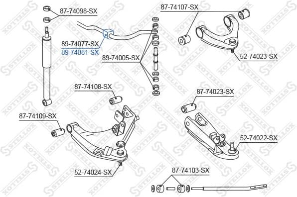 Mounting, stabiliser bar 89-74081-SX