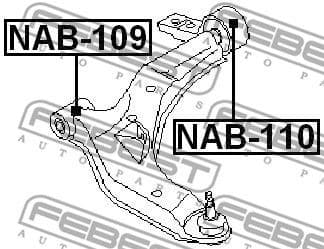 Mounting, control/trailing arm NAB-109 - image 2