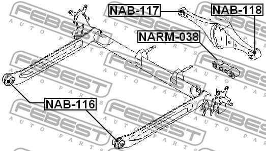 Control/Trailing Arm, wheel suspension NARM-038 - image 2