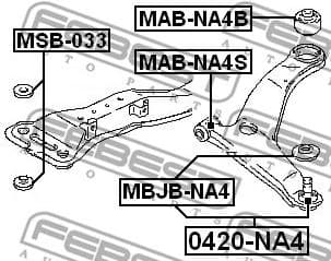 Mounting, control/trailing arm MAB-NA4S - image 2