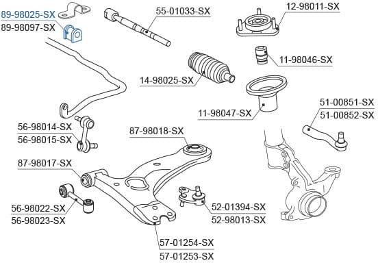 Mounting, stabiliser bar 89-98025-SX - image 2