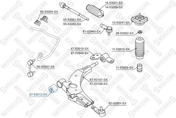 Mounting, control/trailing arm 87-53012-SX
