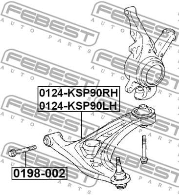 Control/Trailing Arm, wheel suspension 0124-KSP90RH