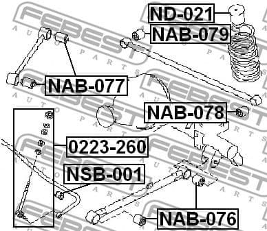 Mounting, control/trailing arm NAB-079 - image 2