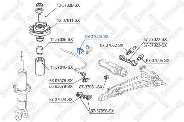 Mounting, stabiliser bar 89-37026-SX - image 2