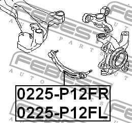 Control/Trailing Arm, wheel suspension 0225-P12FR