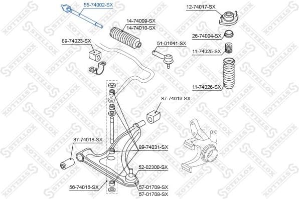 Inner Tie Rod 55-74002-SX - image 2
