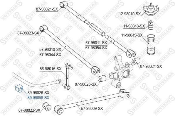 Mounting, stabiliser bar 89-98098-SX - image 2