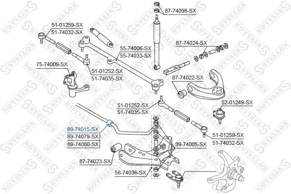 Mounting, stabiliser bar 89-74015-SX - image 2