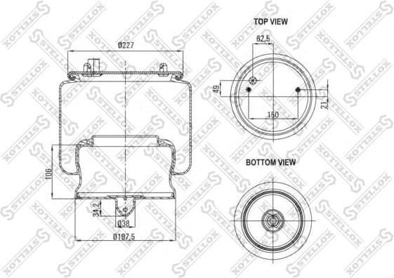 Bellow, air suspension 84-00138-SX