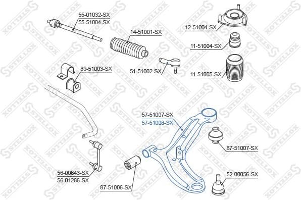 Control/Trailing Arm, wheel suspension 57-51008-SX - image 2