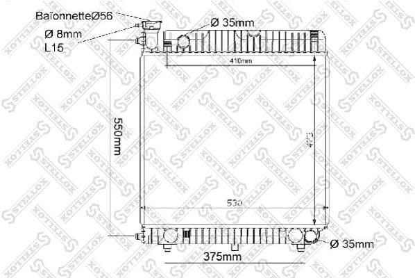 Radiator, engine cooling 10-25035-SX