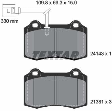 Brake Pad Set, disc brake Q+ 2414301
