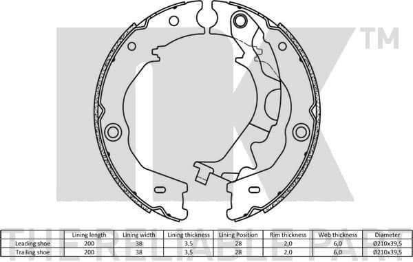 Brake Shoe Set, parking brake 2735807 - image 2