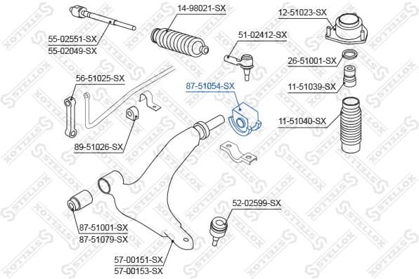 Mounting, control/trailing arm 87-51054-SX
