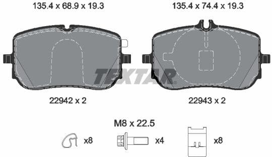 Brake Pad Set, disc brake 2294201