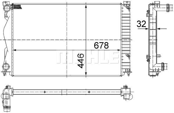 Radiator, engine cooling BEHR CR 977 000S