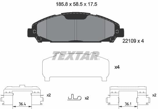 Brake Pad Set, disc brake 2210901