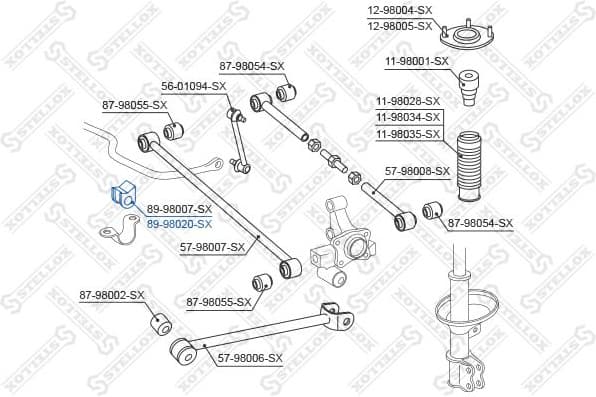 Mounting, stabiliser bar 89-98020-SX - image 2
