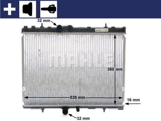 Radiator, engine cooling BEHR CR 1501 000S