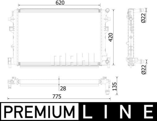 Low Temperature Cooler, charge air cooler BEHR *** PREMIUM LINE *** CIR 38 000P