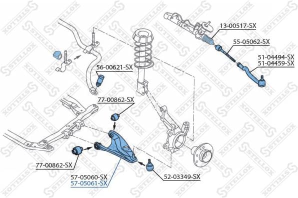 Control/Trailing Arm, wheel suspension 57-05061-SX - image 2