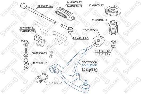 Control/Trailing Arm, wheel suspension 57-61020-SX - image 2
