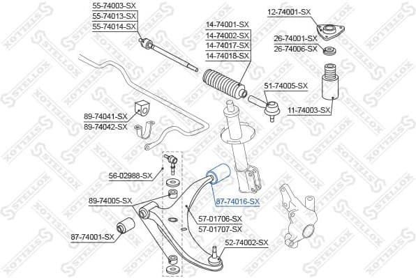 Mounting, control/trailing arm 87-74016-SX - image 2