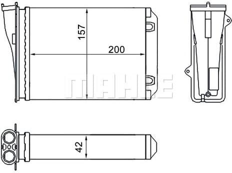 Heat Exchanger, interior heating BEHR AH 274 000S