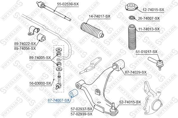 Mounting, control/trailing arm 87-74007-SX - image 2