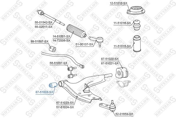 Mounting, control/trailing arm 87-51022-SX - image 2