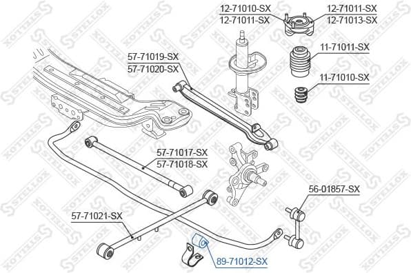 Mounting, stabiliser bar 89-71012-SX - image 2