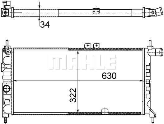 Radiator, engine cooling BEHR CR 441 000S
