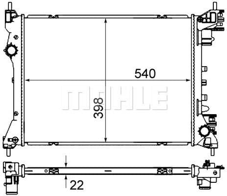 Radiator, engine cooling BEHR CR 2056 000S
