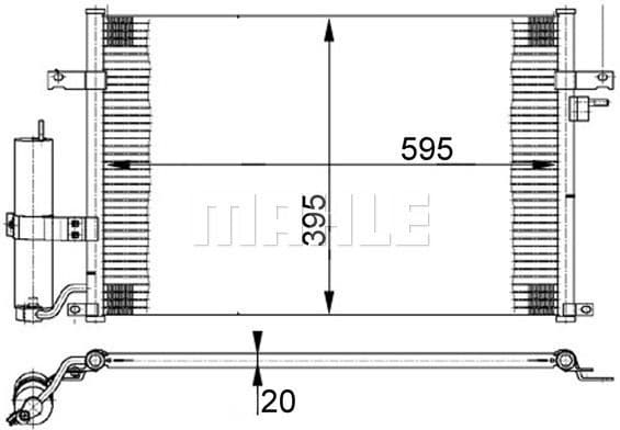 Condenser, air conditioning BEHR AC 384 000S